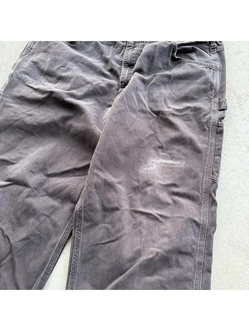 Carhartt Pants Mens 42x34 Brown Loose Fit Carpenter Canvas Workwear